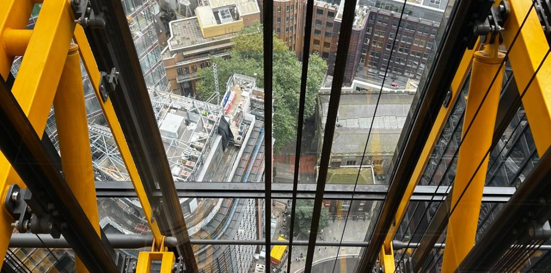 View of lift shaft in London